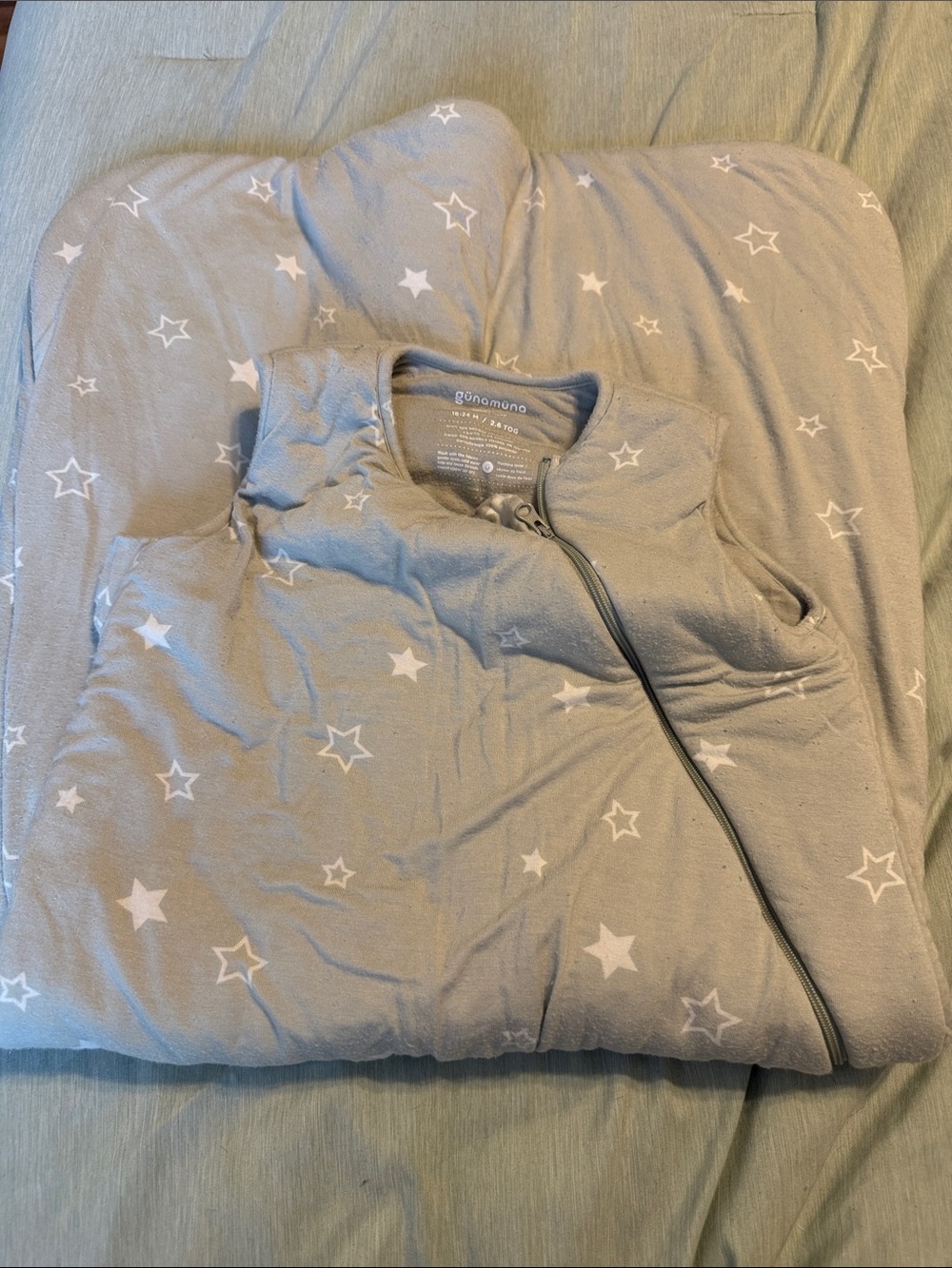 Goumama Light Grey Star Sleep Sack for Kids with Front Zipper